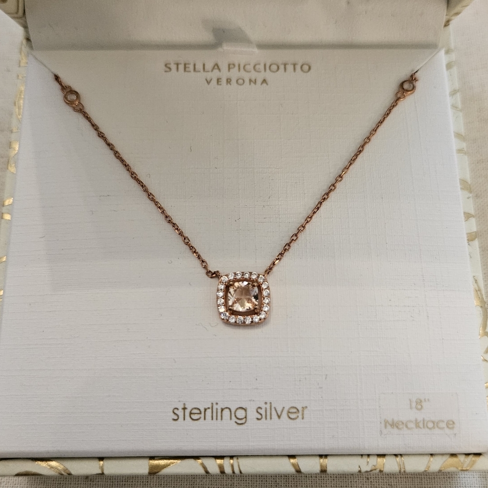 NIB Stella Picciotto Sterling Silver Rose Gold Necklace